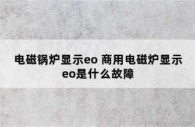 电磁锅炉显示eo 商用电磁炉显示eo是什么故障